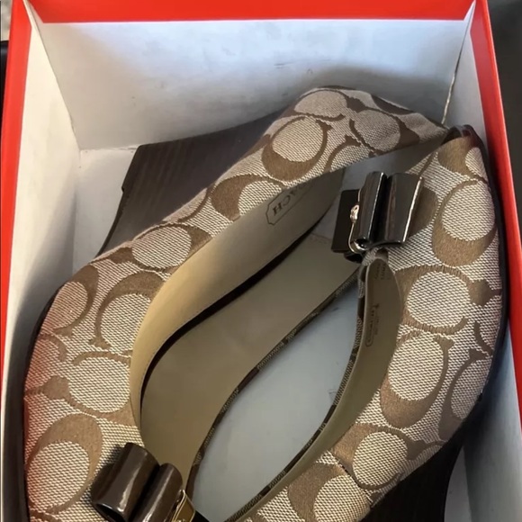 Coach Logo Open Toe Wedges - Picture 7 of 7